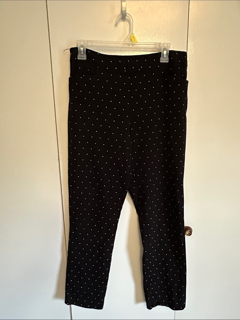 Faded Glory Black Leggings with White Polka Dots